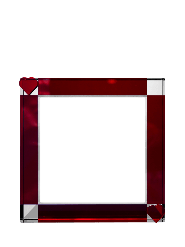 Red Hearts 2D Crystal Frame